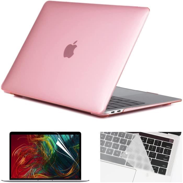 Coque pour MacBook Air 13 Pouces 2020 2019 2018, Transparent Coque MacBook  Air M1 A2337 A2179 A1932 Rigide Étui Rose P - Cdiscount Informatique