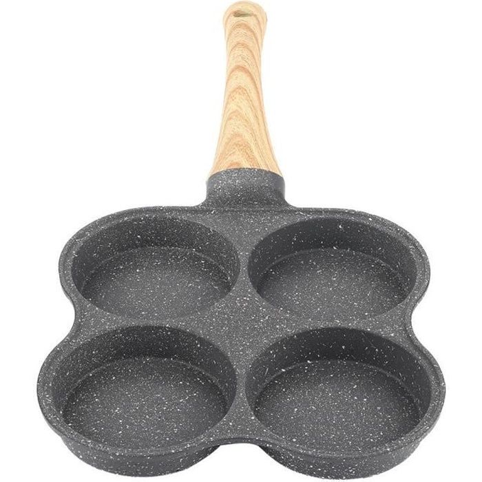 Pancake Maker 4 trous Omelette Poêles à oeufs antiadhésives Poêle à frire 4 tasses Moules à crêpes pour petit déjeuner