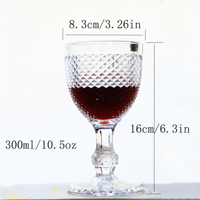 Lot De 4 Verres à Vin Sans Pied 300 Ml - Iridescent Forme Diamant - Pour Cocktails, Whisky, Cadeau