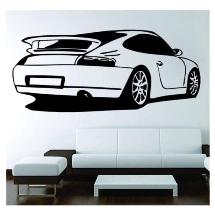 Décoration Murale Métal Voiture De Sport - 40x16 Cm - Design Industriel Laser Coupé - Pour Salle De Jeux, Bureau, Intérieur - Pour Passionnés D'automobile