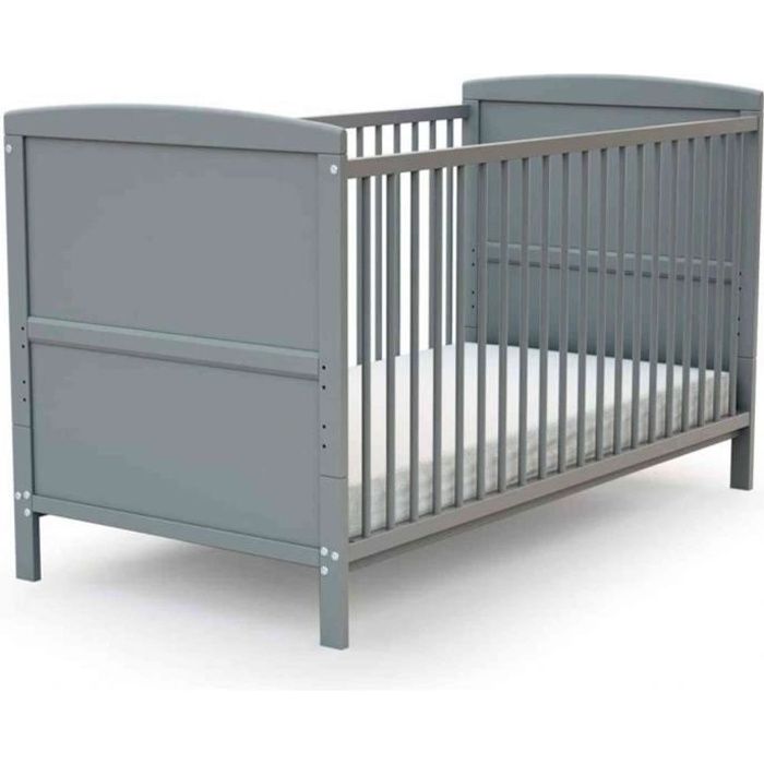 Lit Bebe Evolutif En Bois Laque Gris 70x140 Cdiscount Puericulture Eveil Bebe