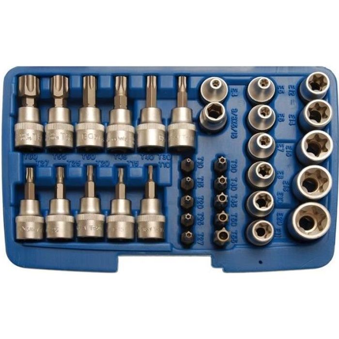Coffret 34 Pièces Embouts Et Douilles Torx BGS - Carré 3/8" - Référence 11504-C