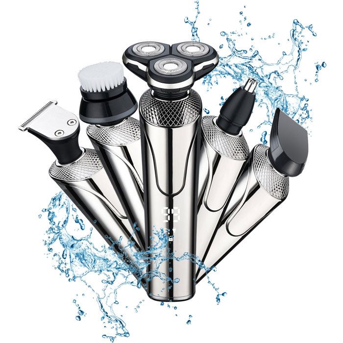 Rasoir électrique pour hommes BSTRE - Tondeuse à barbe à tête rotative Smart Power Shaver IPX7 avec écran LCD