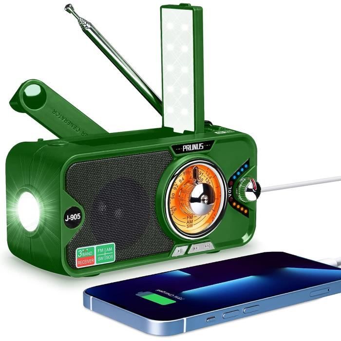 Portable Radio Dynamo Survie J-369 AM/FM Radio à Pile avec