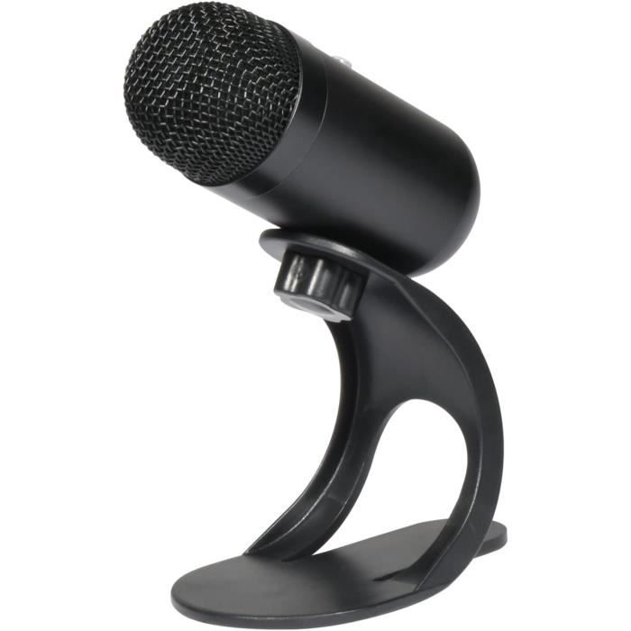 Risegun Mini Microphone USB, Adaptateur de Micro Audio D'enregistrement, Portable USB Mini Studio Microphone Vocal Audio MIC Adaptateur pour Ordinateur PC ( Noir