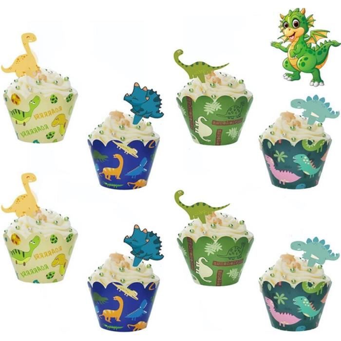 Topper De Gâteau,Blanche Cupcake Toppers Et Wrappers 50 Pièces Décorations De Gâteau Pour Les