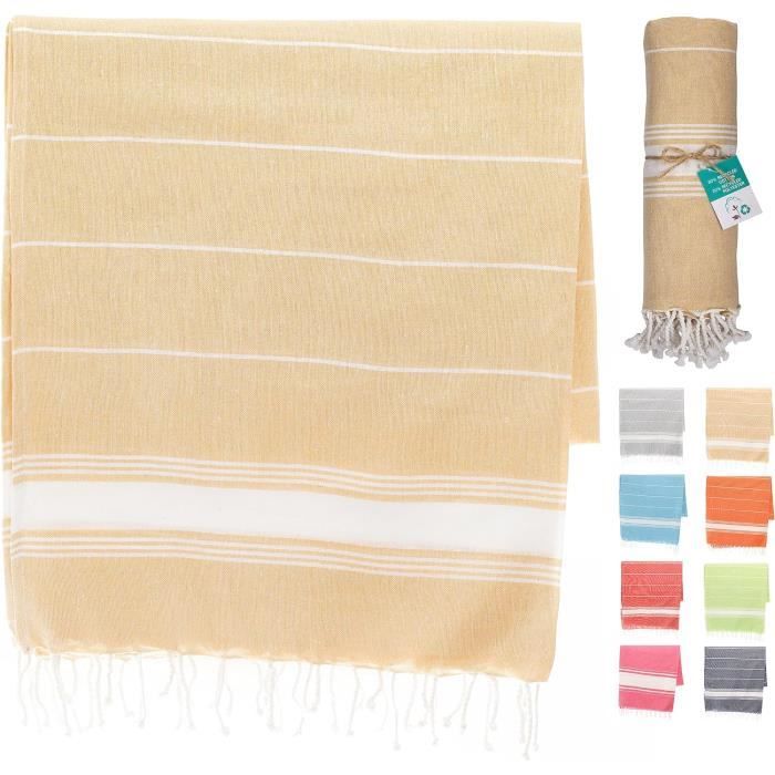 Fouta Plage Anti-Sable Microfibre 160x90cm - Serviette Absorbante Séchage Rapide - Léger Pliable - Plage/Piscine/Voyage - 10