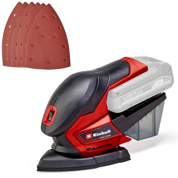 Einhell Ponceuse multifonctions sans fil TE OS 18150 Li Solo Power X Change 18 V 24 000 oscillationsmin bac collecteur de poussière avec 6 feuilles abrasives Livré sans Batterie ni Chargeur - vue 2