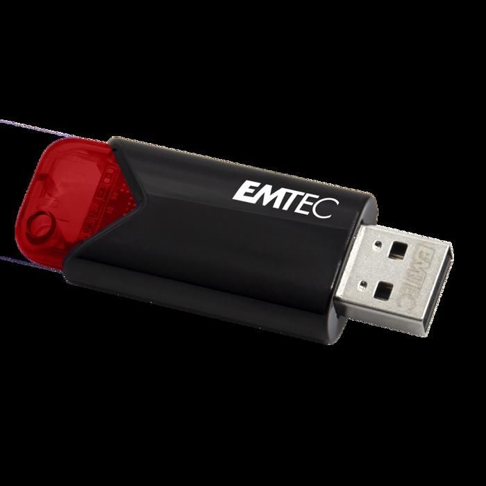 Clé USB - EMTEC - B110 Click Easy - 256 Go - USB 3.2 - Vitesse 20MB/s - Rouge