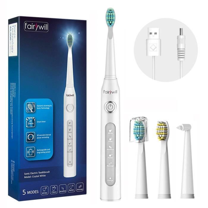 Brosse A Dent Electrique Enfant Rechargeable Fairywill Brosse A Dent Sonique 5 Modes Cdiscount Electromenager