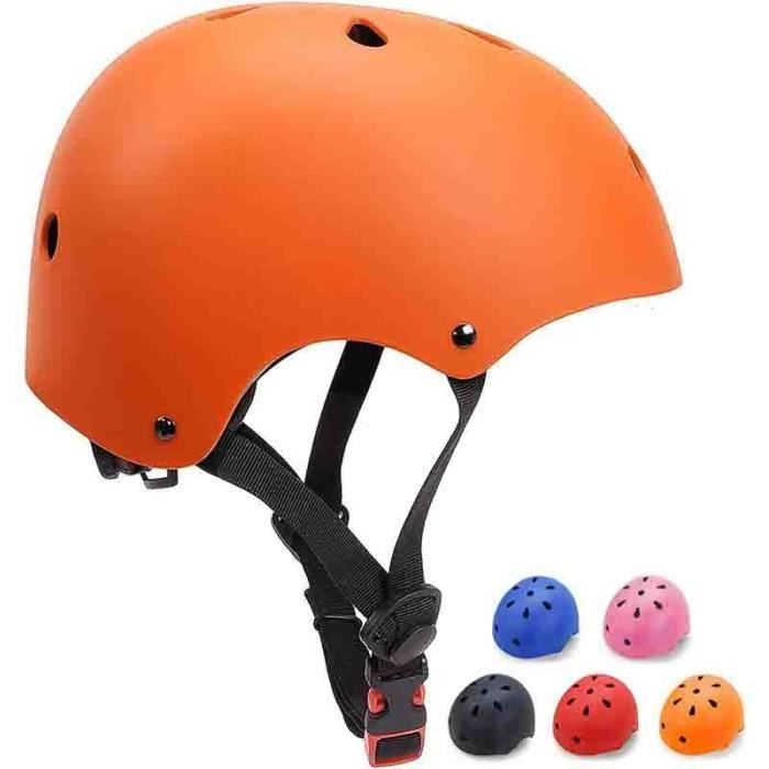 Casque Velo Enfant 3 13 Ans Casque pour Filles Garcons Bebes Protection Roller Enfant M 55 57CM .Orange