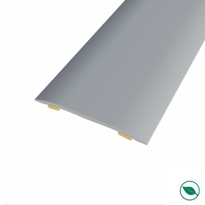 Barre de seuil adhésive même niveau aluminium coloris (03) argent Long 90 cm larg 3,7cm