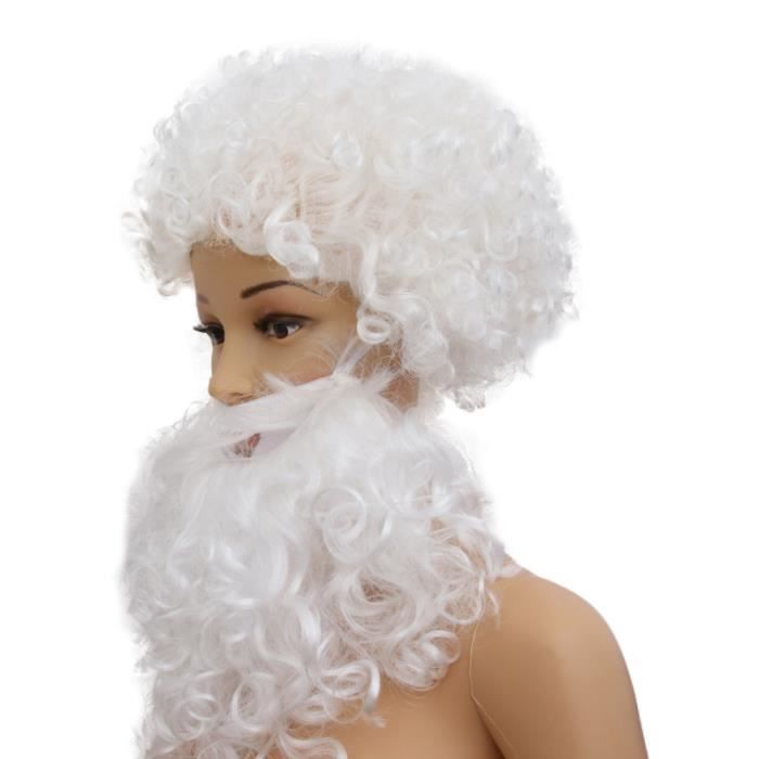 Costume Père Noël - Perruque, Barbe, Bonnet, Lunettes - Kit Complet Pour Déguisement Et Décoration De Noël