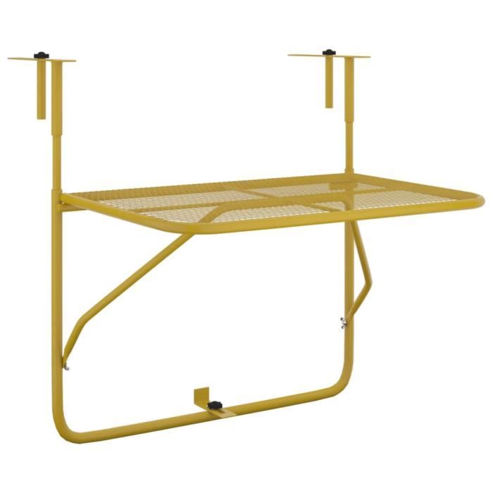 table de jardin vendue seule - bao table de balcon doré 60x40 cm acier - 7358244722190