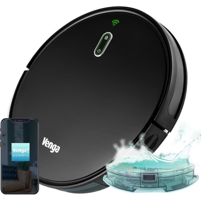 Robot Aspirateur 3-en-1 - Venga - VG RVC 3001 BK - Navigation Gyroscope - Wi-Fi - Autonomie 120 min - Generic