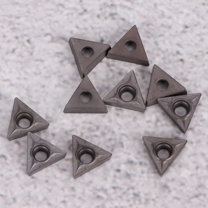 Lot 10 Inserts Carbure TCMT110204 15TF – Plaquette Tournage CNC Triangle Pour Acier, Inox, Fonte