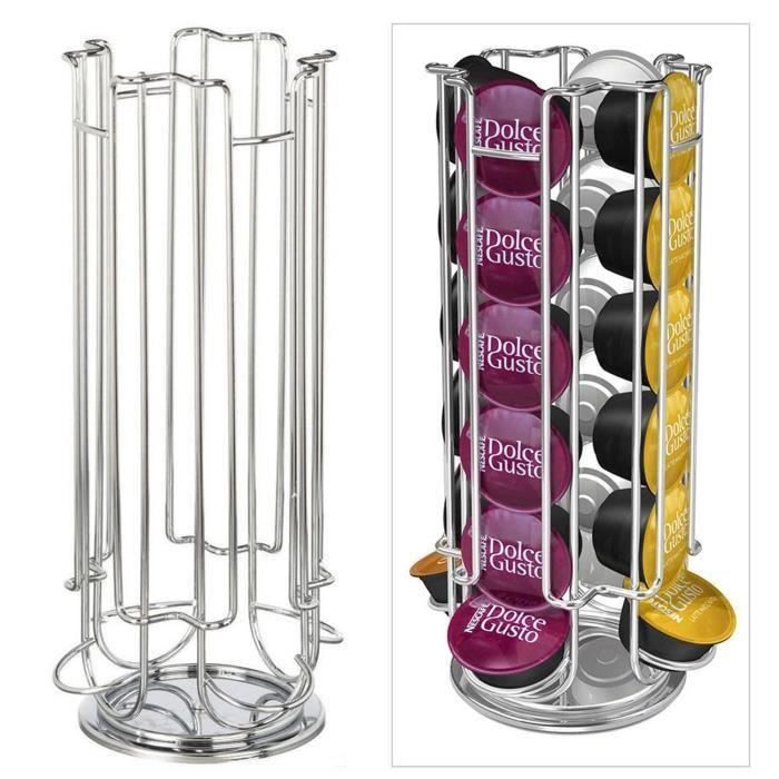 Porte-capsules Nespresso Cobb Industries Nephthys CH0021 - Porte Capsules Rotatif 40 Nespresso Acier Chromé