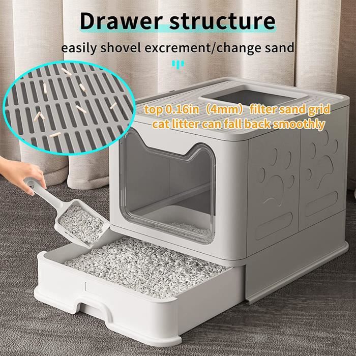 Meilleurs prix pour Bac à litière pliable pour chat - KEDIA - Maison de toilette - Gris - Moyen - Chat - Junior