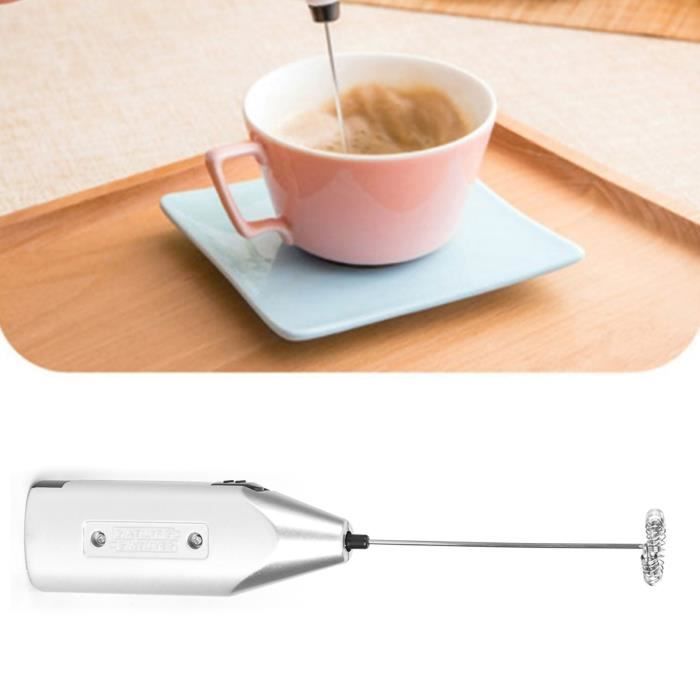 Mousseur à Lait électrique Mini - Pour Café, Cappuccino, Batteur à œufs - Portable, Rose, 20,3cm