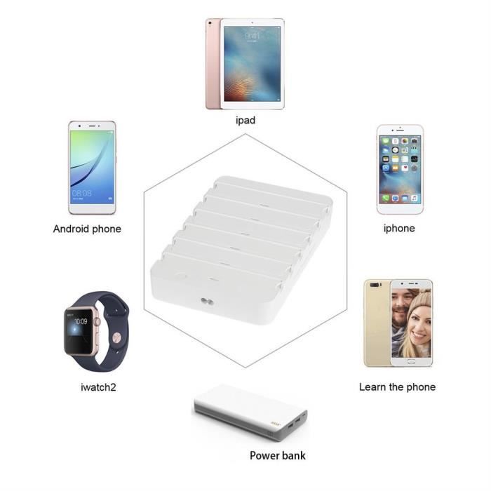 300W Multi USB Station de charge intelligente 50 ports USB Charge 60A Courant pour tablette de téléphone portable
