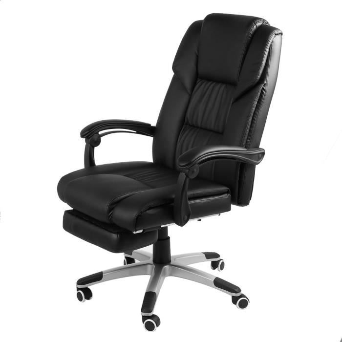 Chaise Pliante A Pedale Inclinable Pivotant Sur 360 Repose Pieds Sieste Chaise Bureau Ergonomique Design En Faux Cuir Achat Vente Chaise De Bureau Noir Soldes Sur Cdiscount Des Le 20 Janvier Cdiscount