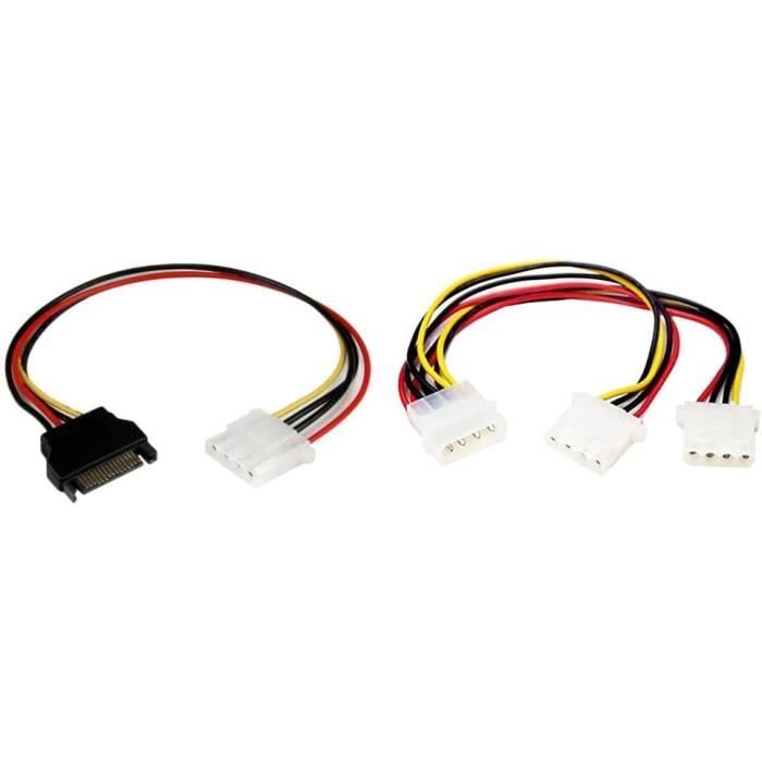 Câble D'alimentation Interne LP4 SATA De 30 Cm F/M - Câble Adaptateur D