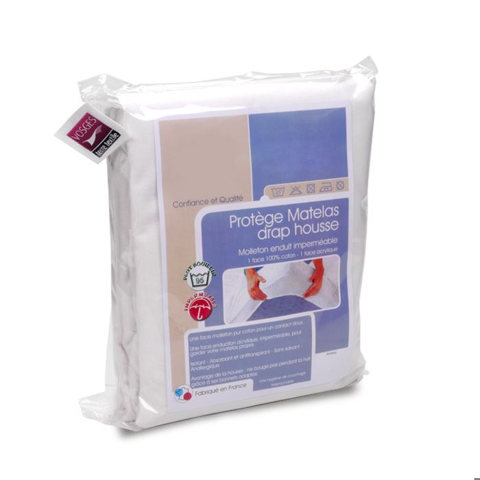 Protège matelas imperméable ANTONY 140x200 cm bonnet 40 cm coton Protège matelas imperméable ANTONY 140x200 cm bonnet 40 cm coton