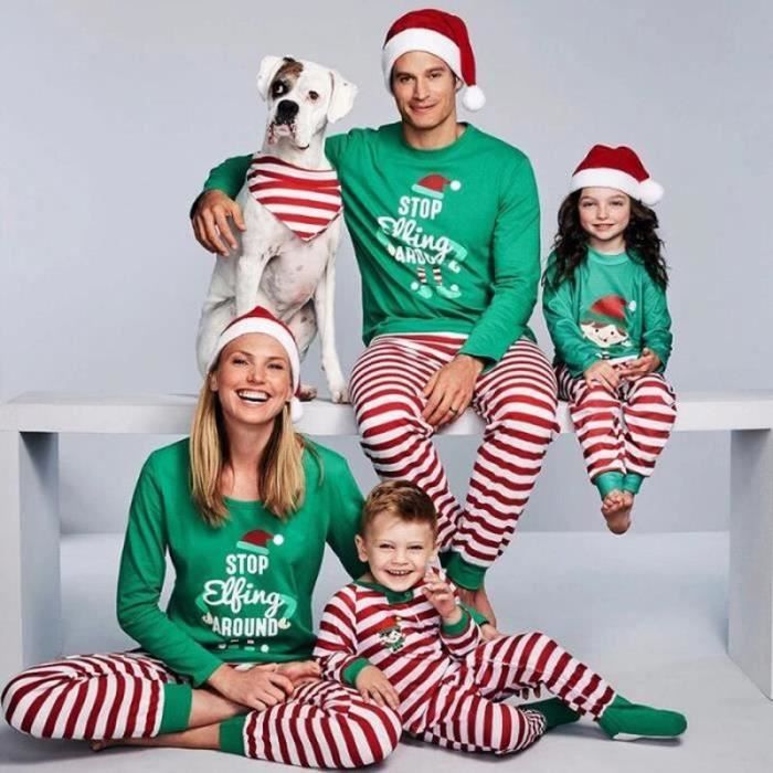 Ensemble Pyjama Noël Famille - Combinaison Polaire Doublée Avec Fermeture Éclair