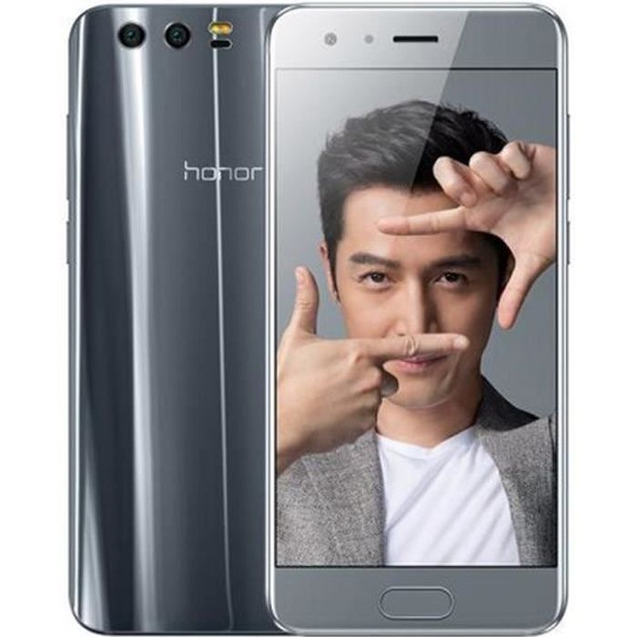 HONOR 9 4G 6GB+64GB 5.15 pouces FHD Écran 960 Octa Core 2.4GHz Android 7.0 3200mAh Batterie NFC Gris