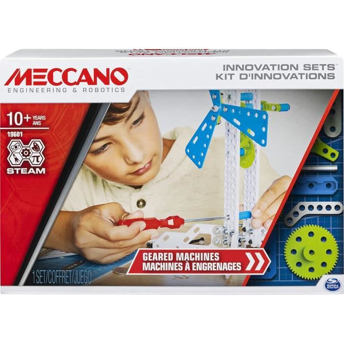MECCANO - KIT DINVENTIONS - ENGRENAGES - Coffret Inventions Avec Engrenages, 2 Outils et 1 Perforatrice Maker Tool - Jeu de C