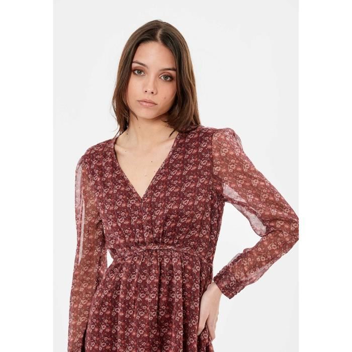 KAPORAL Robe fleurie Femme BANCY Bordeaux Cdiscount Pr t Porter