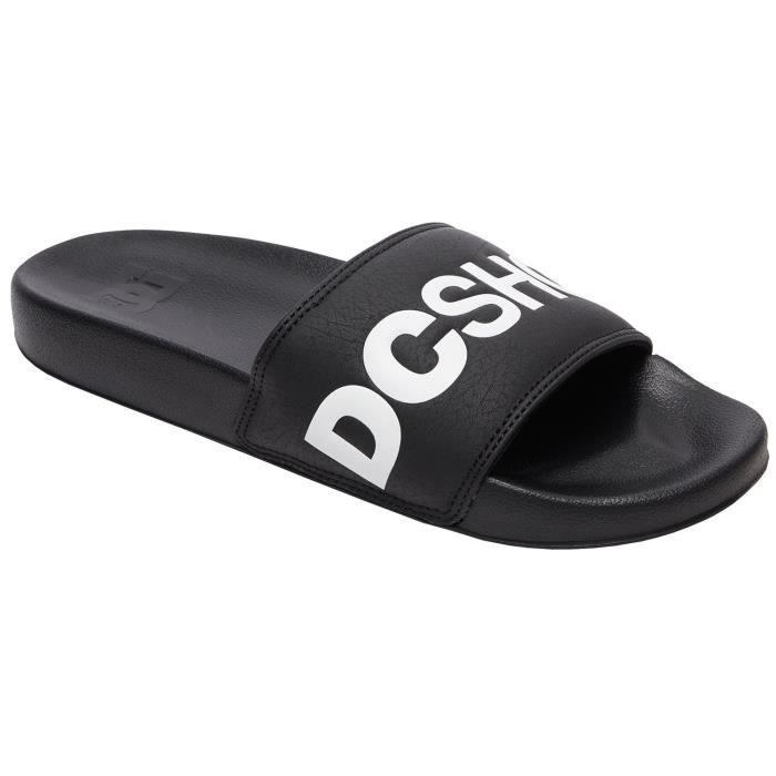 Chaussures Slip On DC Slide M - Mixte - Noir - Faux cuir - Confortable et durable - Semelle Pill Pattern