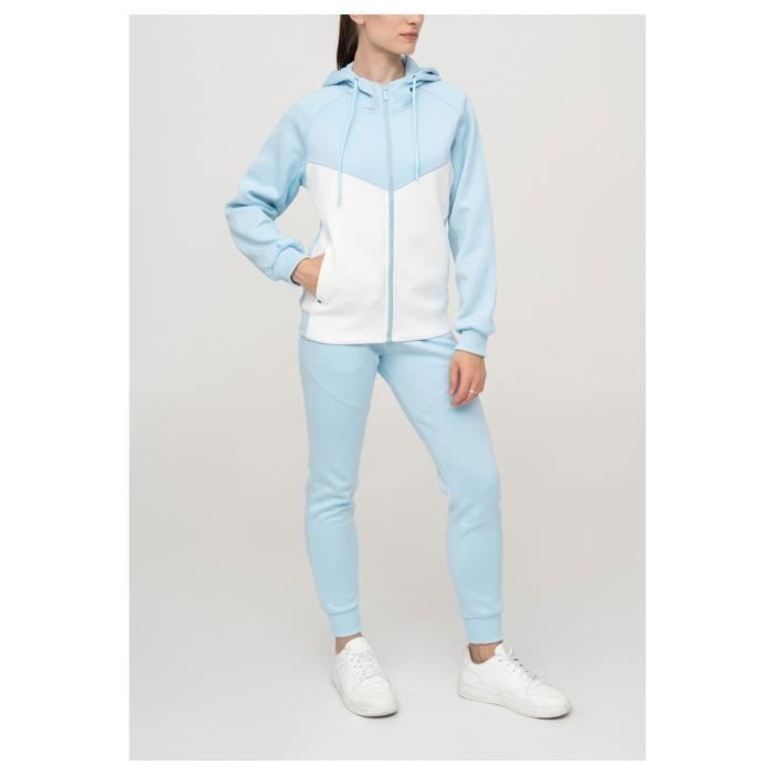 Ensemble Jogging - Femme - Ciel - Pantalon Standard - 100% Polyester - 2 Poches Zippées Ensemble Jogging - Femme - Ciel - Pantalon Standard - 100% Polyester - 2 Poches Zippées