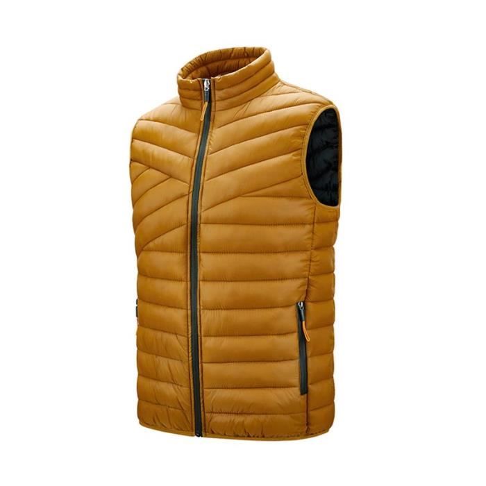 Gilet Matelassé Homme Sans Manches - Coupe-Vent Chaud Pliable Pour Automne-Hiver - Sport, Randonnée, Extérieur