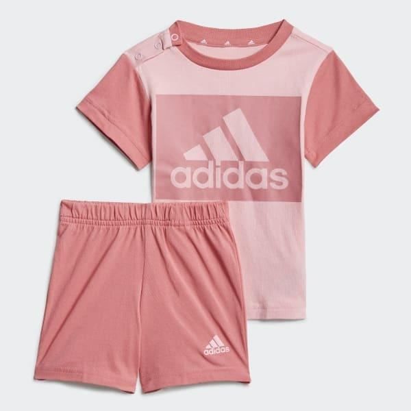 Ensemble Adidas pour enfants - Short et T-Shirt Roses - Football - Garçon