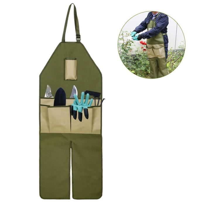 Tablier De Jardinage Avec Poche Récolte - Imperméable, Réglable - Pour Cueillir Fruits Et Mauvaises Herbes