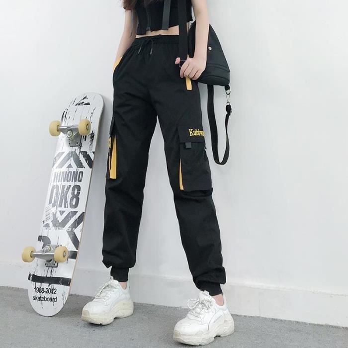 Pantalon Cargo Jogging Pour Femme - Coupe Ample, Taille élastique, Bleu | Streetwear Décontracté, Sport, Quotidien