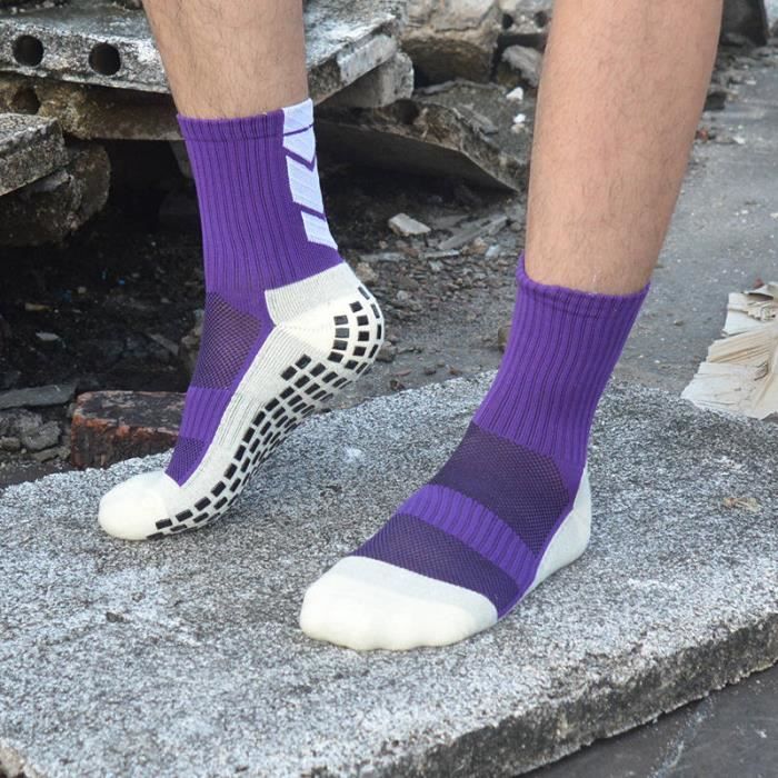 Football,Chaussettes De Football Antidérapantes Pour Hommes, En Coton De Bonne Qualité- Red