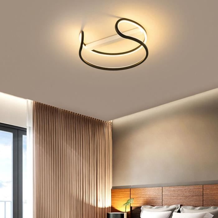 Design Led Plafonnier Luminaire Round Lampe De Plafond Anneau Noir Decoration Salon Chambre A Coucher Salle A Manger Bureau Achat Vente Design Led Plafonnier Cdiscount