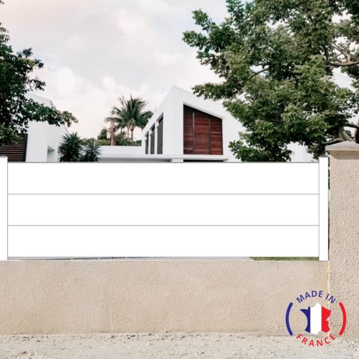 Clôture aluminium en kit 3 lames Modèle plein Blanc RAL