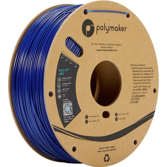 Filament ABS PolyLite - Polymaker - 2.85 mm - Bleu - 1000 g