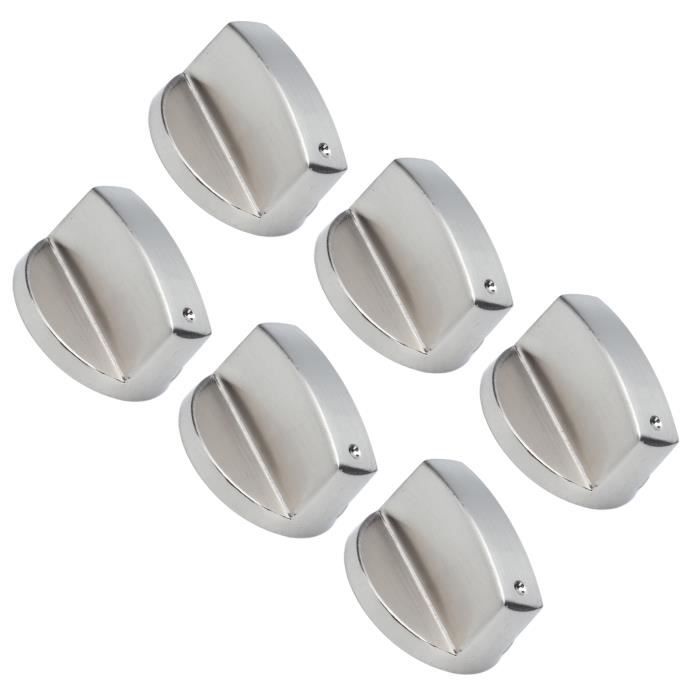 4 Boutons De Commande Pour Plaque De Cuisson Gaz – Diamètre Axe 6 Mm – Alliage Zinc – Universel – Noir