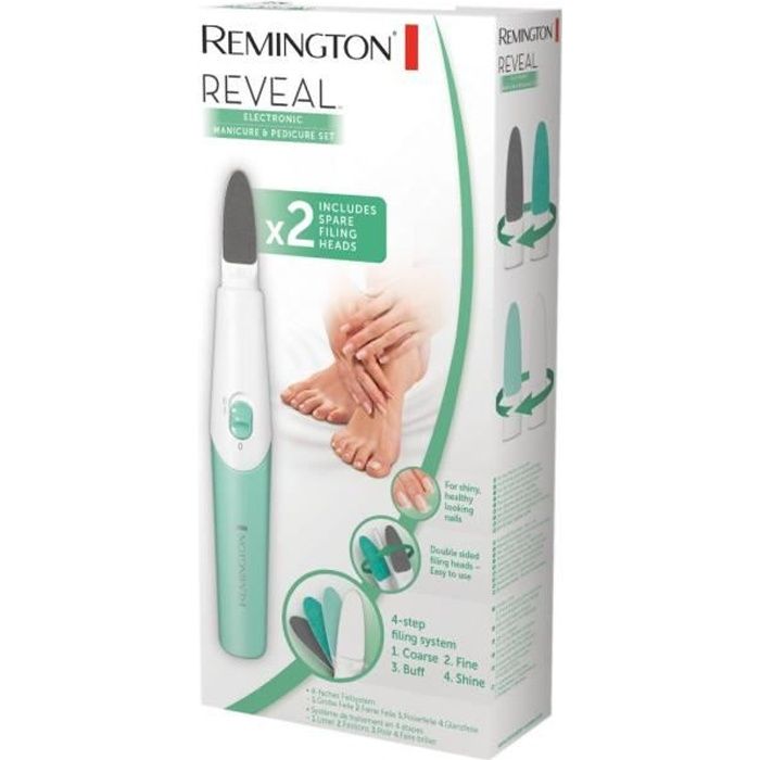 REMINGTON MAN1000 à Ongles Electrique Reveal pour Manucure Pedicure 4 Têtes Interchangeables 2 Vitesses