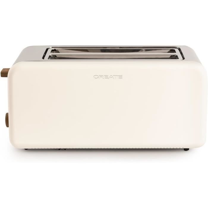 Toast Retro Xl-Grille Pain Blanc Cassé - 6 Niveaux De Puissance, Tiroir ...