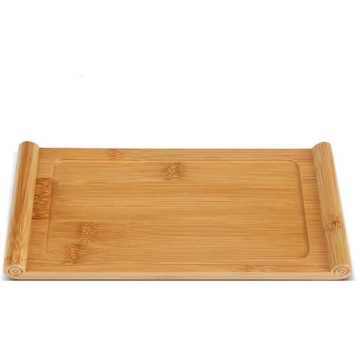 SCAUA Plateau rond en bambou fait à la main avec motif chinois