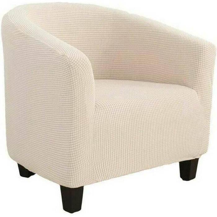 Beige Couvercle du fauteuil de baignoire chemise antidérapante élastique extensible canapé monoplace.