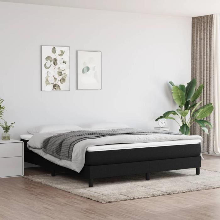 Sommier à lattes - SONEW - 160x200 cm - Noir - Tissu durable - Montage facile