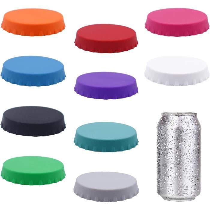 Couvercles En Silicone Pour Canettes - Lot De 6 Couleurs - Réutilisables, étanches Et Lavables Au Lave-vaisselle