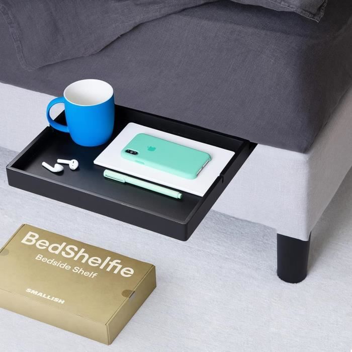 BEWISHOME ESSH06Z Plateau Valet Tray Organisateur Table De Chevet En Fibre De Carbone Et Cuir Synthétique - Parfait Pour Homme