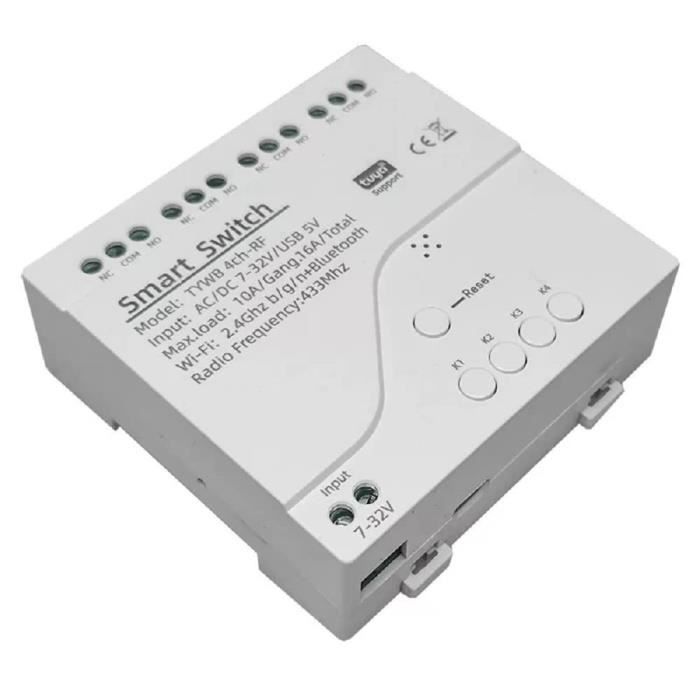 MHCOZY Relais de commutation 4 canaux USB 5 V AC-DC 7-32 V Smart WiFi ...